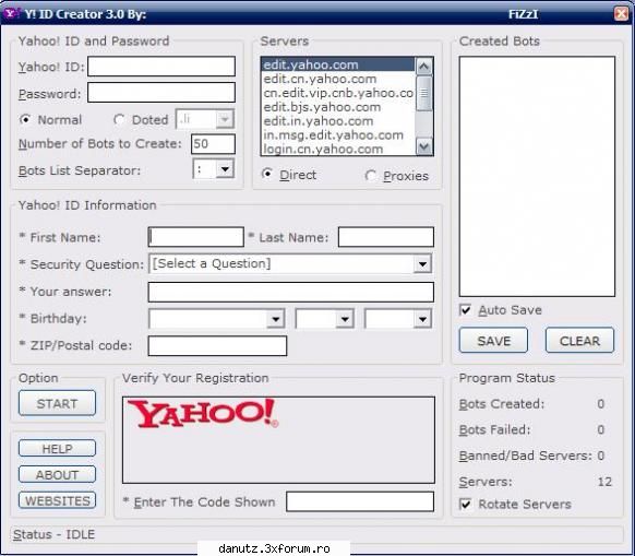 pass :  y! id creator 3.0